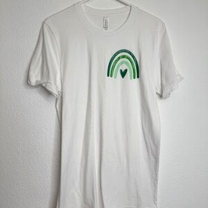 Green Rainbow with Heart T-Shirt - St. Patrick's Day Top